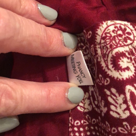 Elephant pants Boho Pants, Red with Red pockets, 24” inseam - Picture 6 of 6